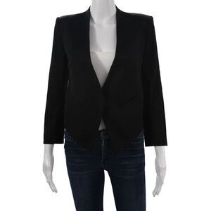 Helmut Lang Unisex Black Wool Blend Blazer Long Sleeve Size 0